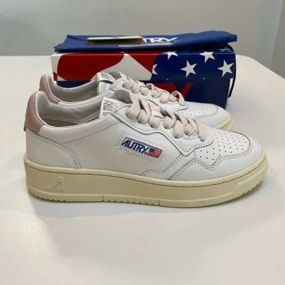 Autry | Shoes | Autry White Medalist Leather Low Sneaker In